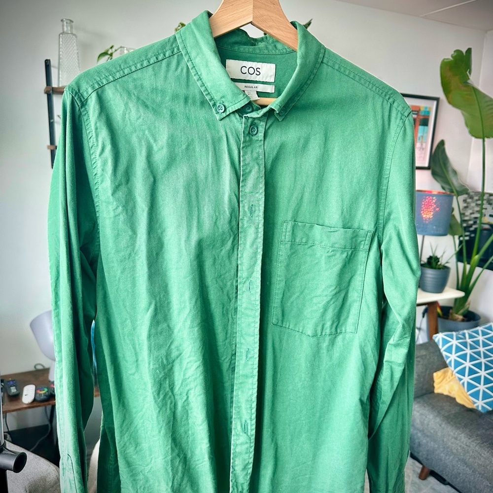 COS Green Men's Button Down Shirt